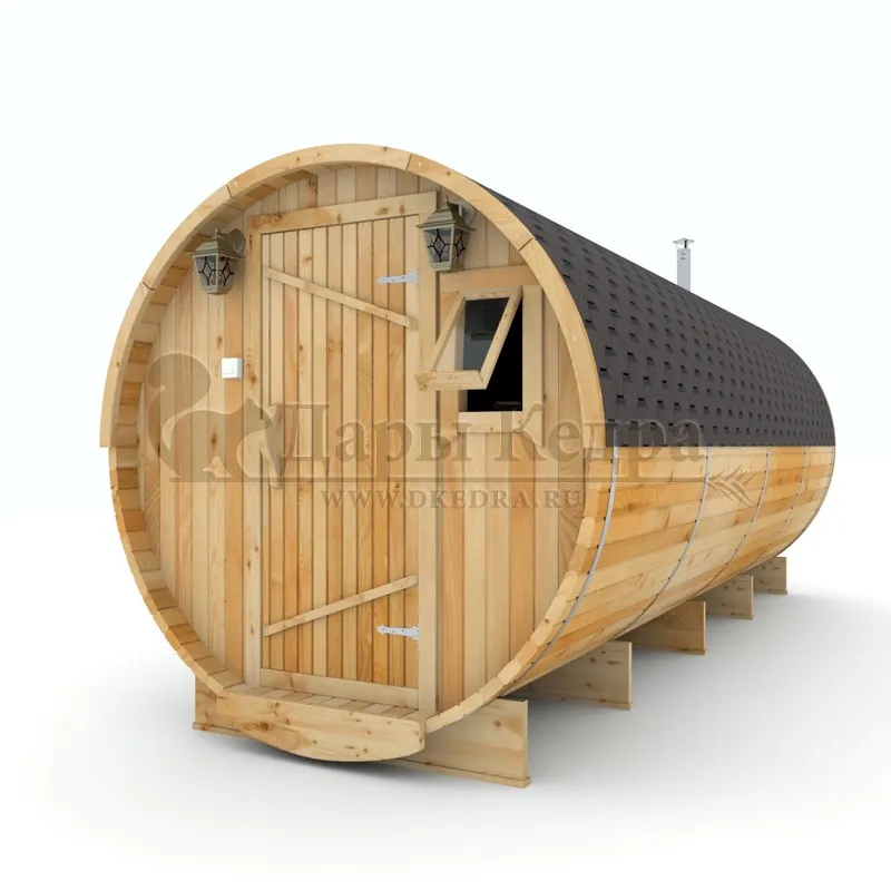 Баня-бочка круглая из кедра 6 метров
